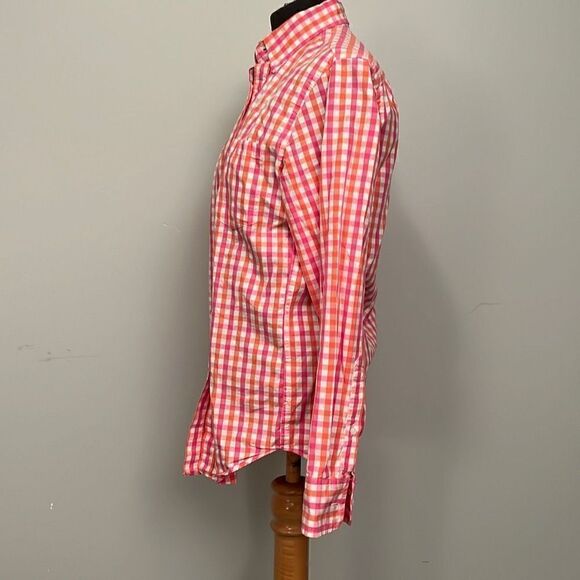 J. Crew Men's Orange Plaid Long Sleeve Button Up shirt Size Extra Small - Picture 3 of 8